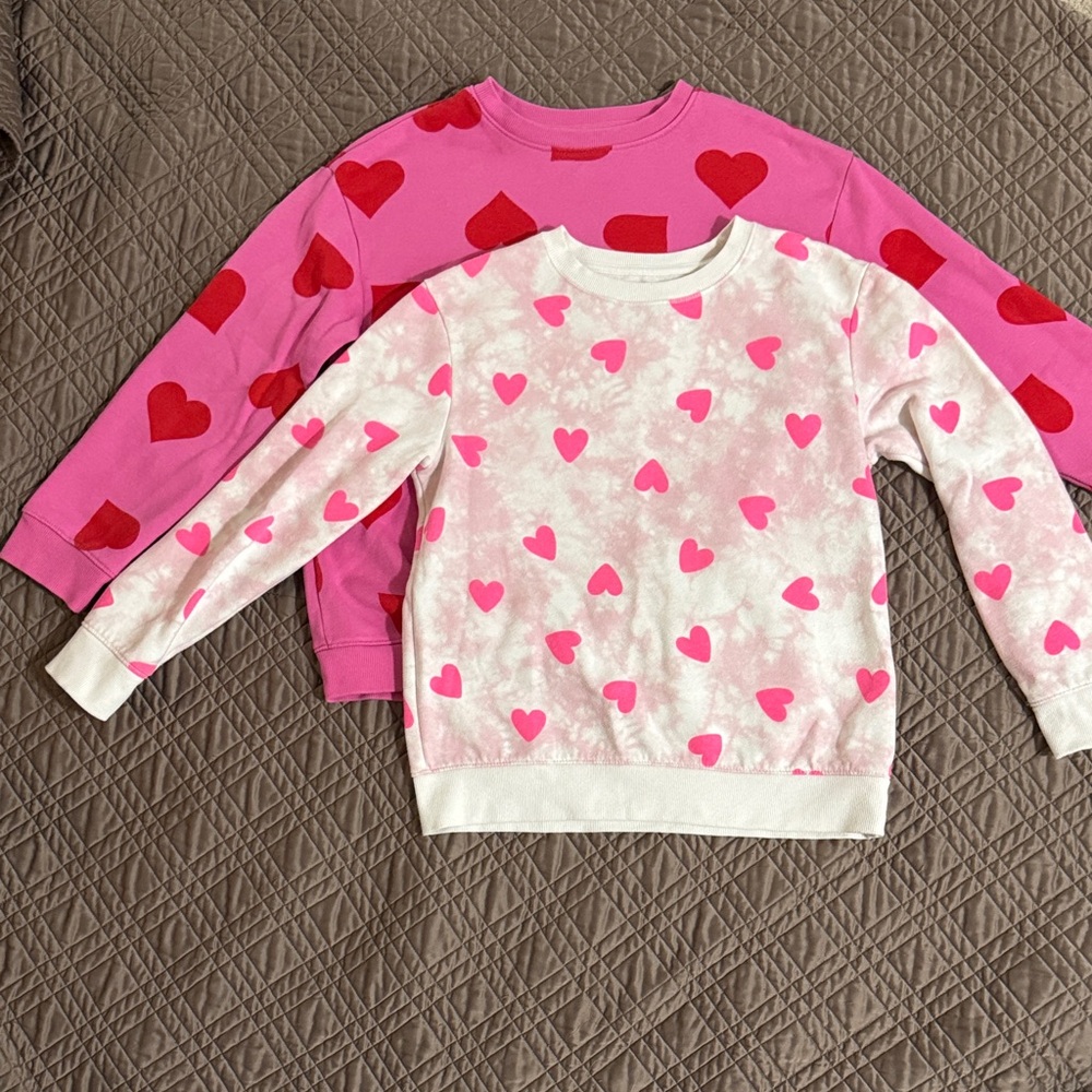 Cat & Jack Pink Heart Sweatshirt Duo